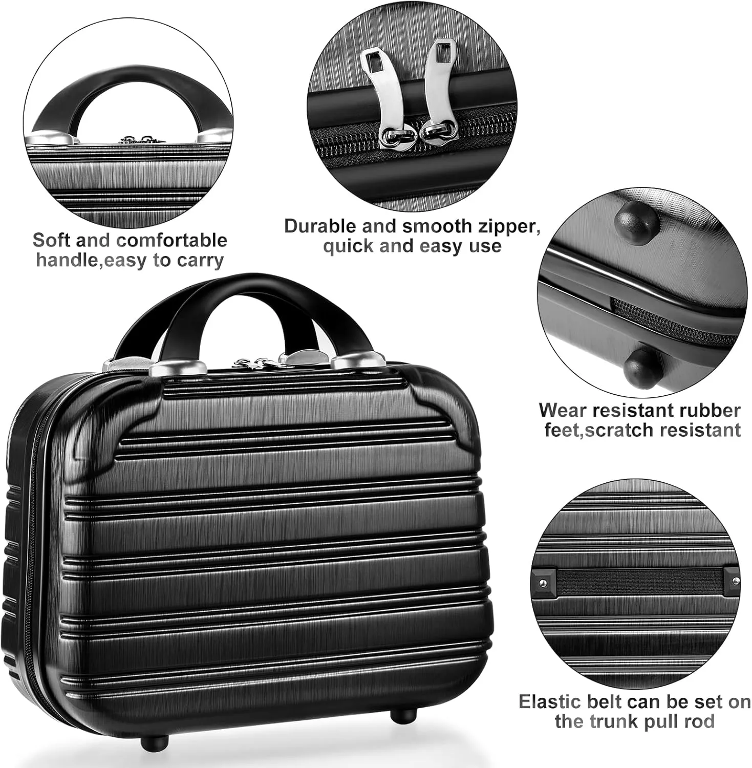 14-Inch Makeup Train Case Hardshell PC ABS Travel Cosmetic Organizer, Makeup Storage Box for Toiletry Durable Portable Gifts for Women.