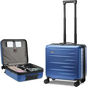 16 Inch Carry On Luggage Airline Approved, Expandable Lightweight ABS PC Hard Shell Suitcases with 360 Spinner Wheels, TSA Lock, YKK Zippers (Navy Blue, 1 PC)