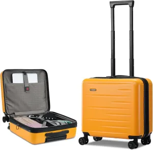 16 Inch Carry On Luggage Airline Approved, Expandable Lightweight ABS PC Hard Shell Suitcases with 360 Spinner Wheels, TSA Lock, YKK Zippers (Orange, 1 PC)