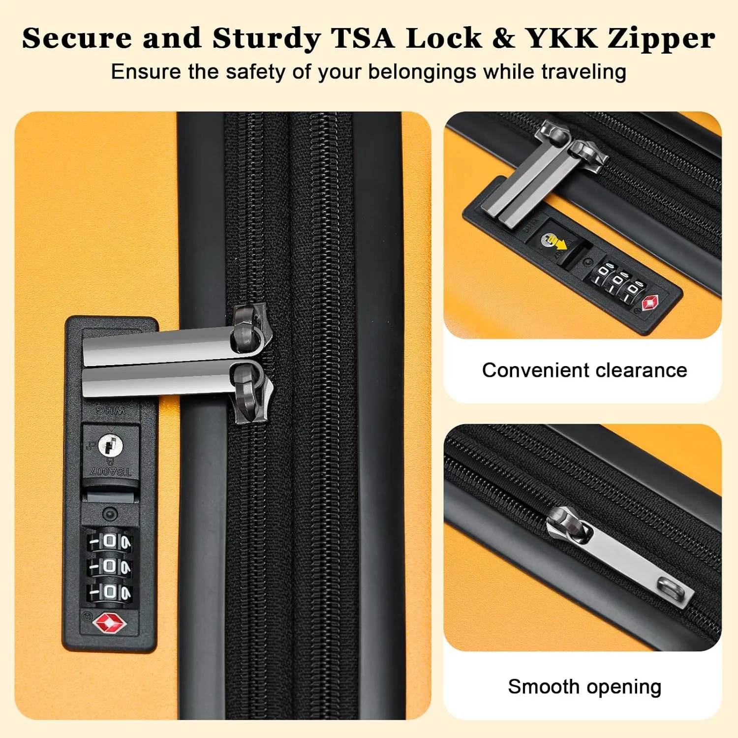 16 Inch Carry On Luggage Airline Approved, Expandable Lightweight ABS PC Hard Shell Suitcases with 360 Spinner Wheels, TSA Lock, YKK Zippers (Orange, 1 PC)