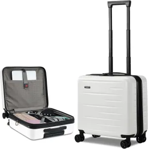 16 Inch Carry On Luggage Airline Approved, Expandable Lightweight ABS PC Hard Shell Suitcases with 360 Spinner Wheels, TSA Lock, YKK Zippers (White, 1 PC)