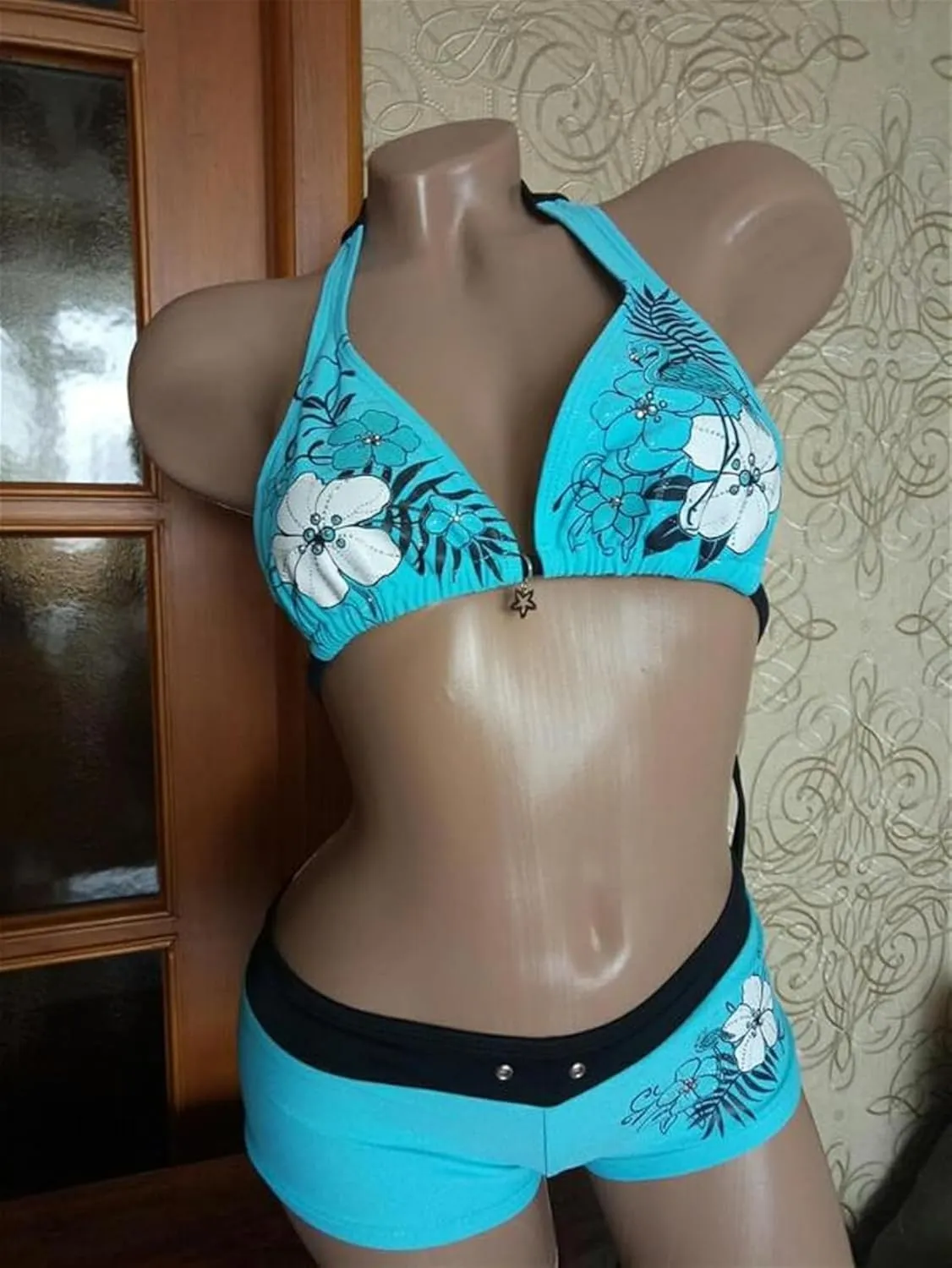 2 Piece Womens Bikini Set Y2k Halter Summer Tops Sexy Swimsuit Beach Sets Going Out Outfits 2025 Vacation Party