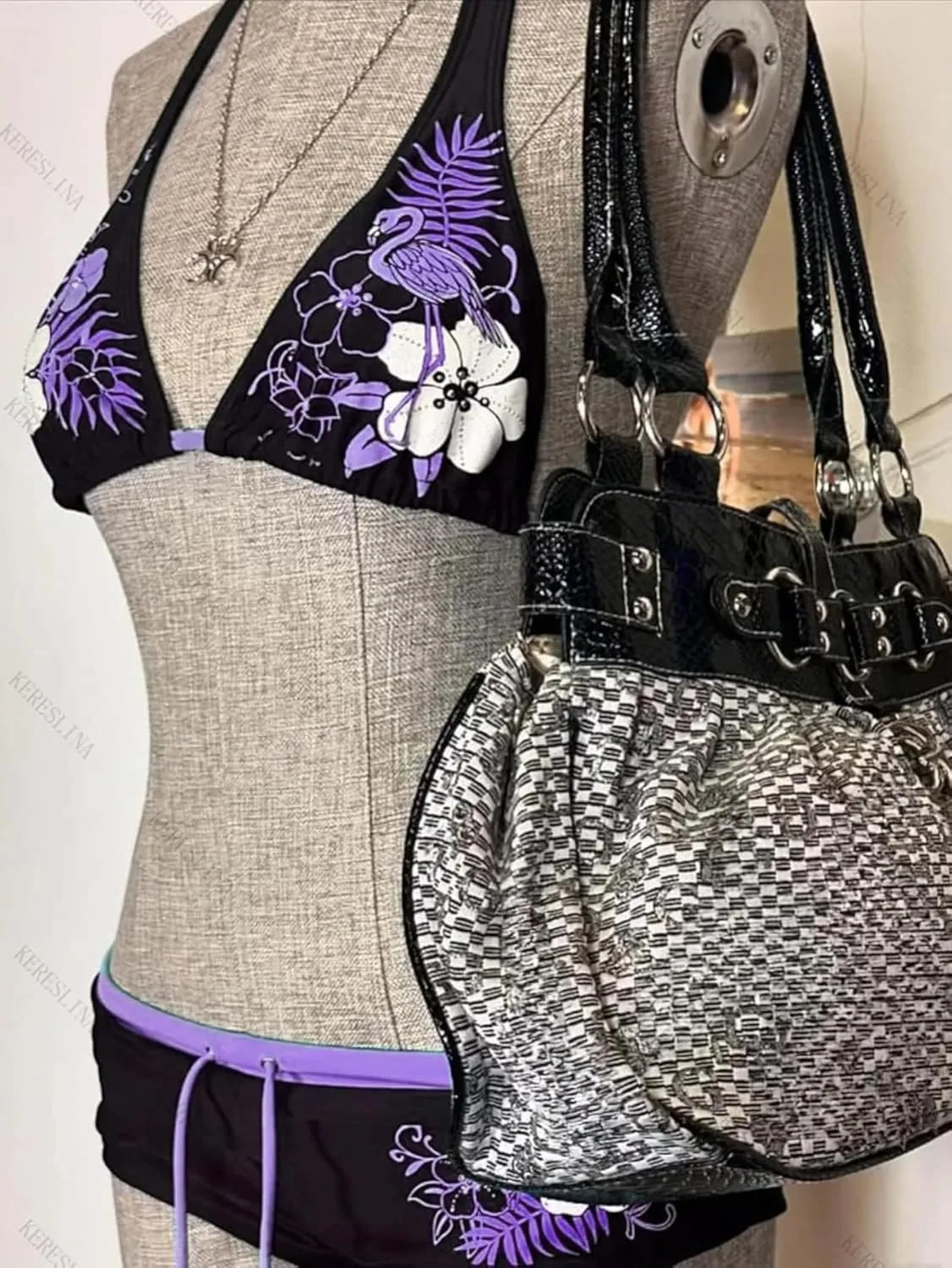 2 Piece Womens Bikini Set Y2k Halter Summer Tops Sexy Swimsuit Beach Sets Going Out Outfits 2025 Vacation Party