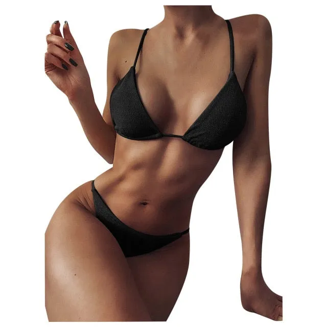 2021 New High Waist Bikini Swimwear Women Swimsuit Push Up Bikinis Women Bathing Suit Biquini Halter Bikini Summer Beach Wear