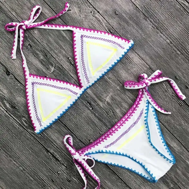 2023 New Sexy Bikinis Women Swimwear Push Up Swimsuit Halter Top Biquini Padded Bathing Suit Bandage Brazilian Bikini Set