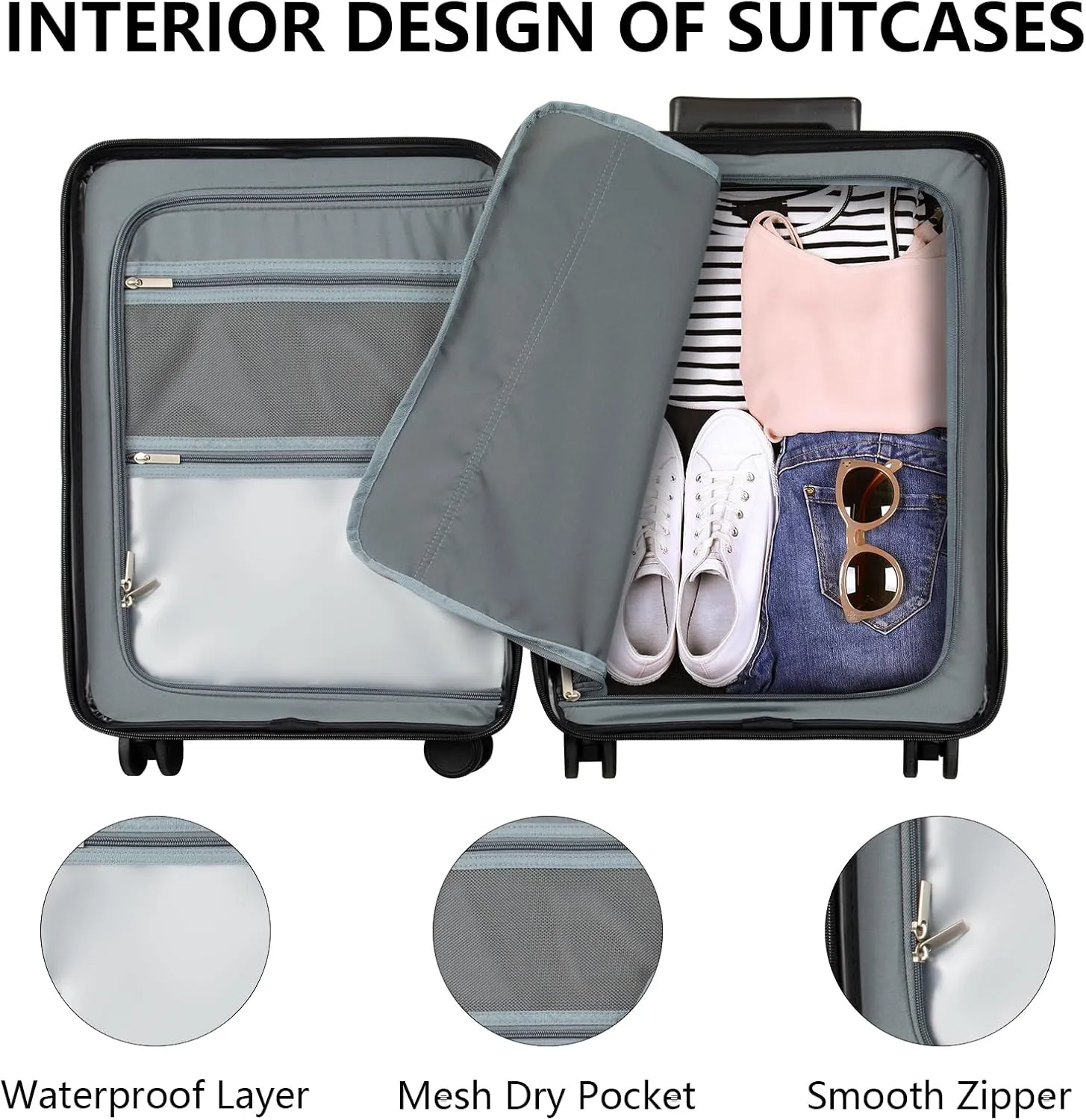 28-Inch Extra Large Lightweight Hardshell Check-In Luggage  TSA Lock, 360 Silent Spinner Wheels, Explosion-Proof Zipper  Durable Suitcase for Long Trips & Vacations (Grey)