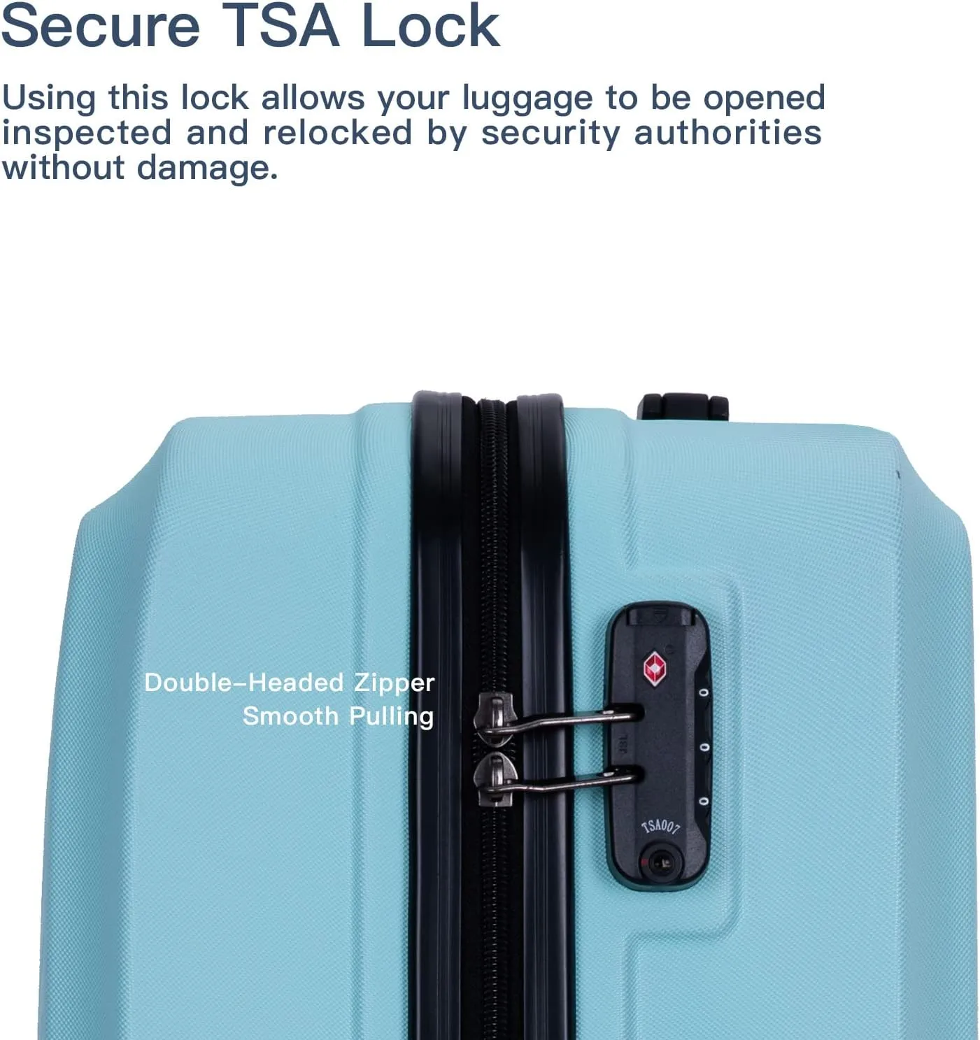 3 Piece Luggage Sets 20"/24"/28" Lightweight Hardshell Suitcase with 2 Hooks, Spinner Wheels, TSA Lock for Travel Green As Shown One Size