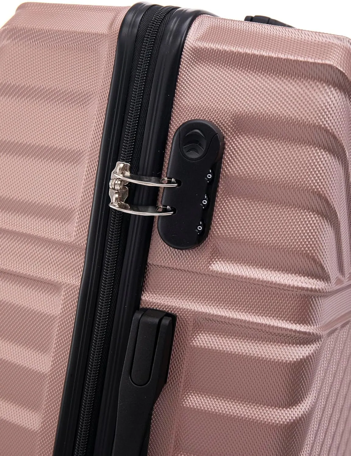 3 Piece Luggage Sets with Spinner Wheels, Hard Shell Luggage Sets & Carry On Luggage Set for Mens and Women, TSA Lock, Telescopic Handle, 20" 24" 28" (Rose Gold)