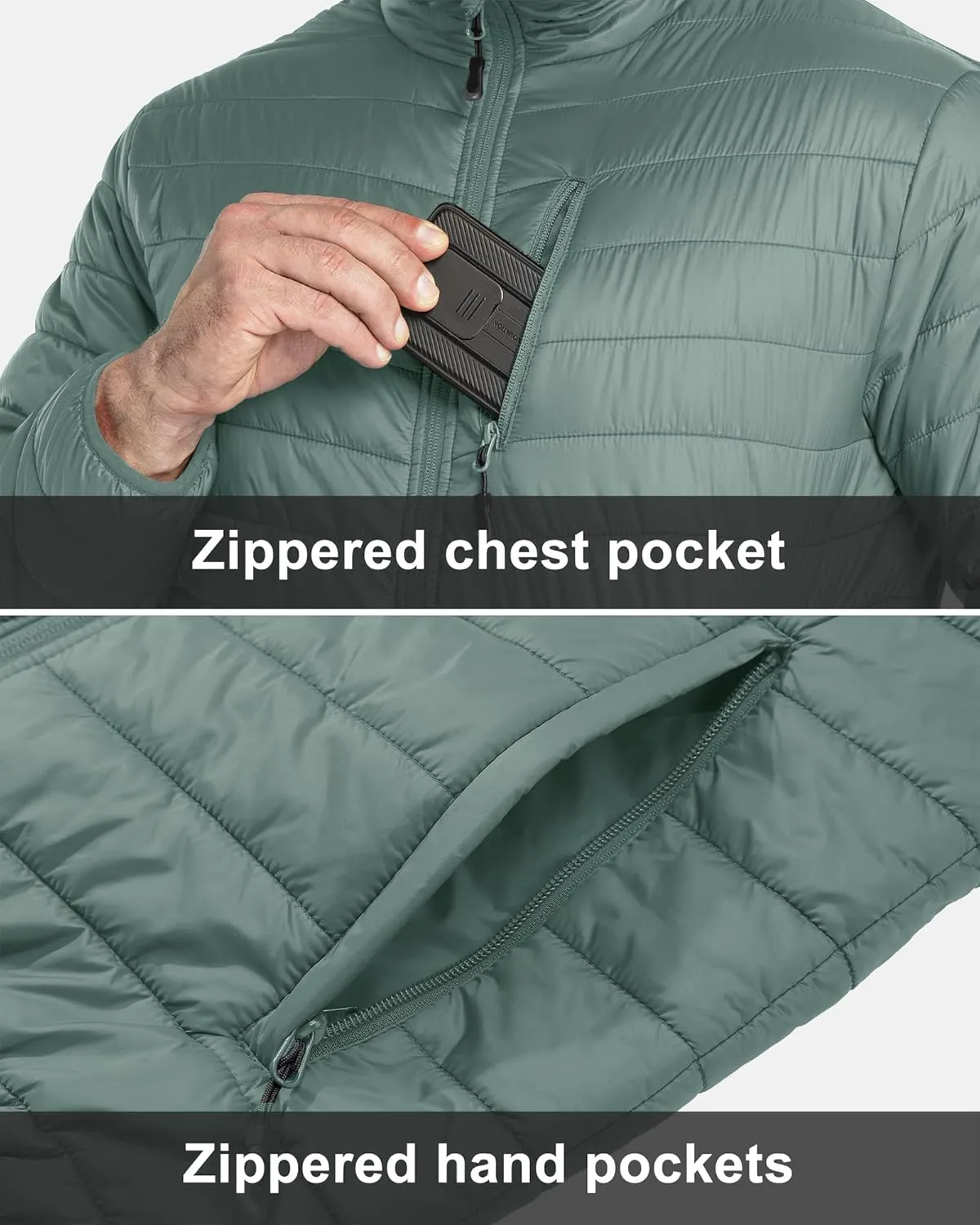 33,000ft Men's Puffer Jacket Lightweight Packable Winter Jacket