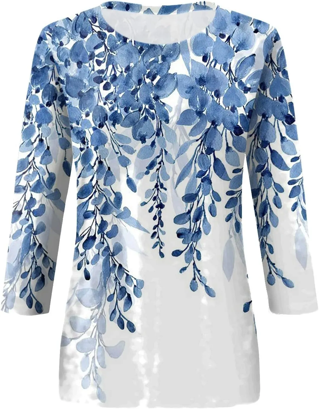 3/4 Length Sleeve Womens Tops 2025 Summer Round Neck Shirts Three Quarter Sleeve Tshirts