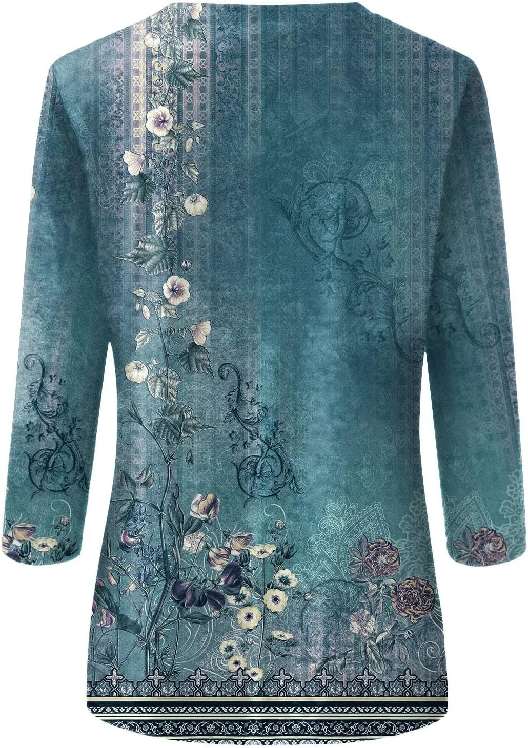 3/4 Length Sleeve Womens Tops 2025 Summer Round Neck Shirts Three Quarter Sleeve Tshirts