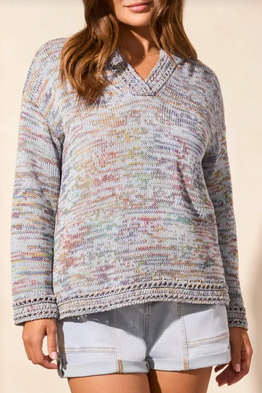 3/4 Sleeve Hooded Sweater 2120O