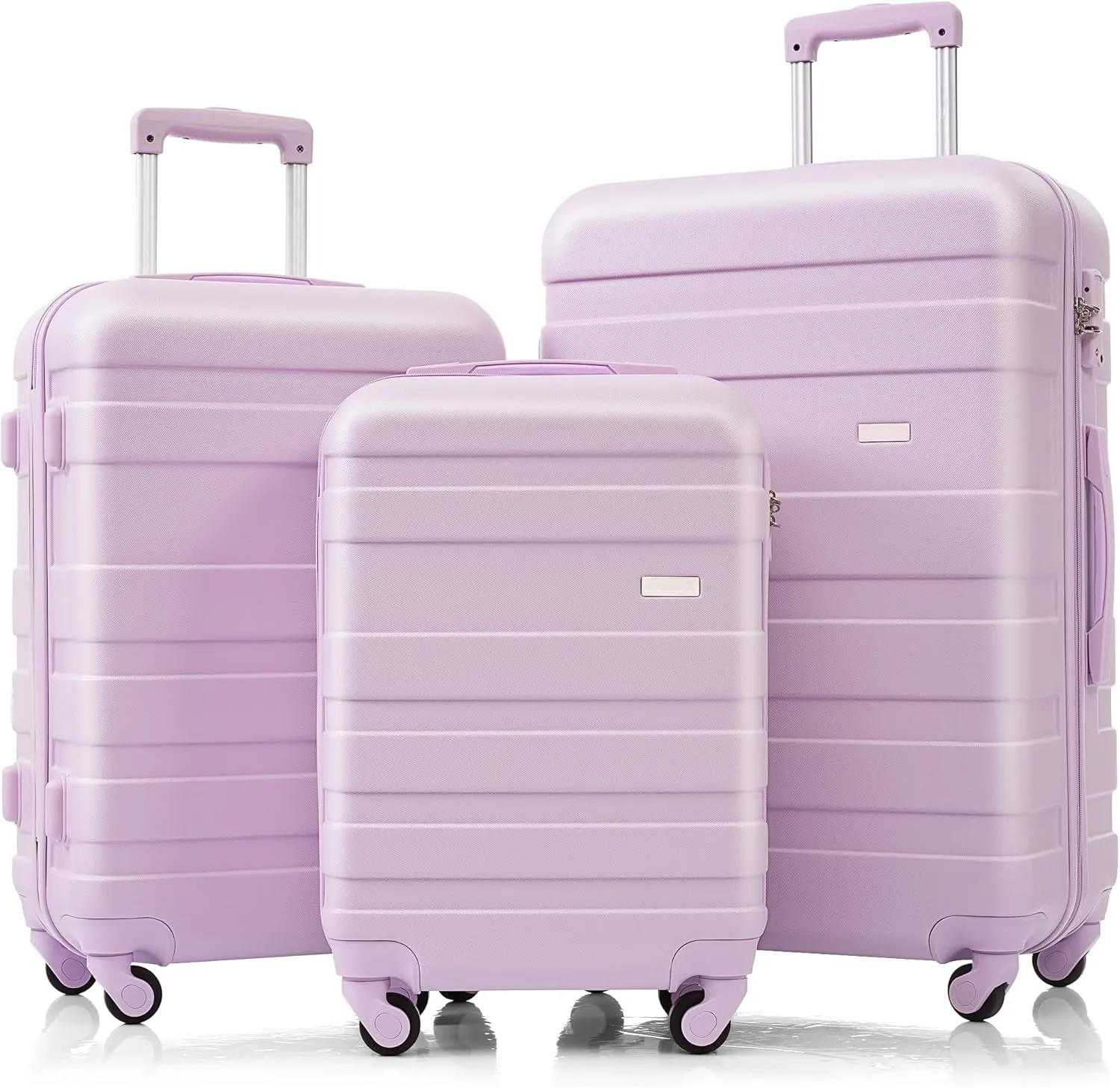 3pcs Purple Hardshell Luggage Set  Lightweight, Durable Abs Spinner Suitcase With Tsa Lock  20 , 24 , 28   Ideal For Travel