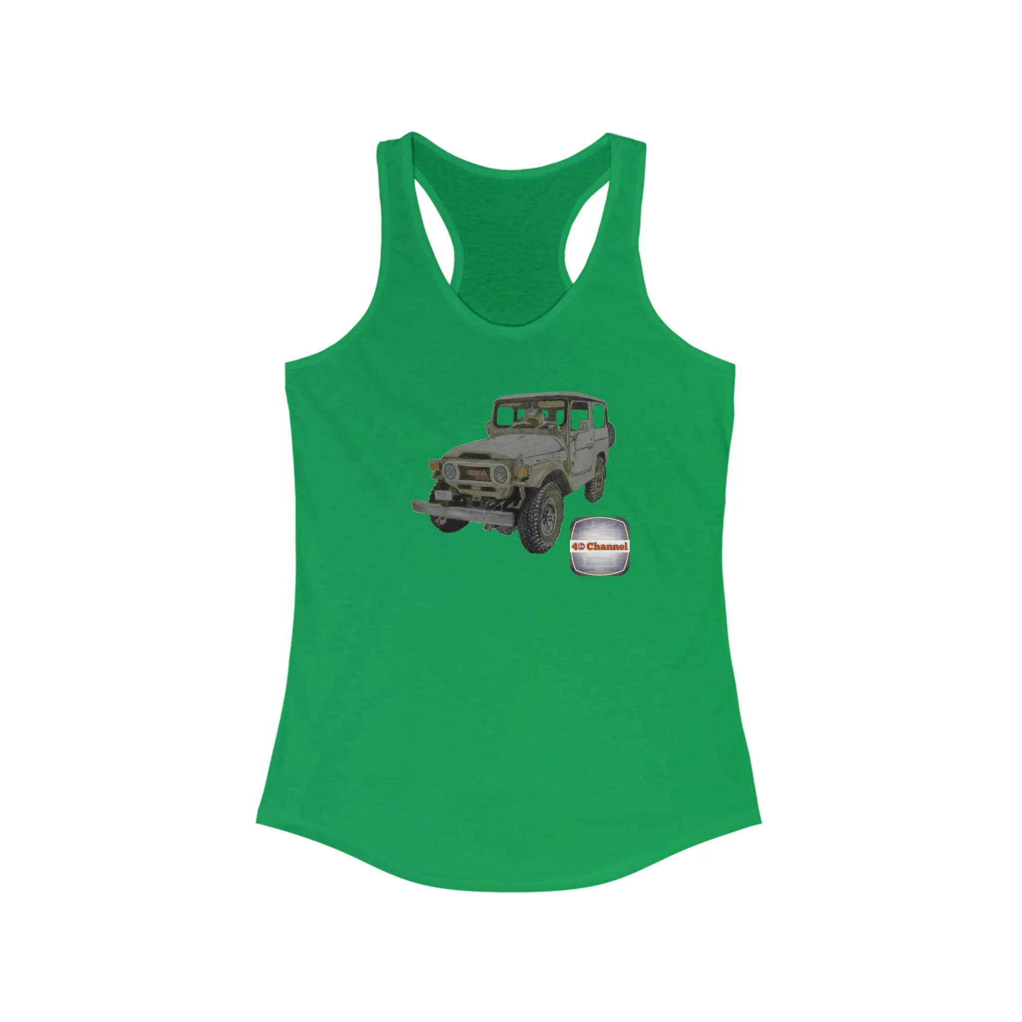 40 Channel FJ40 Land Cruiser Womens Racerback Tank Top - USA Reefmonkey