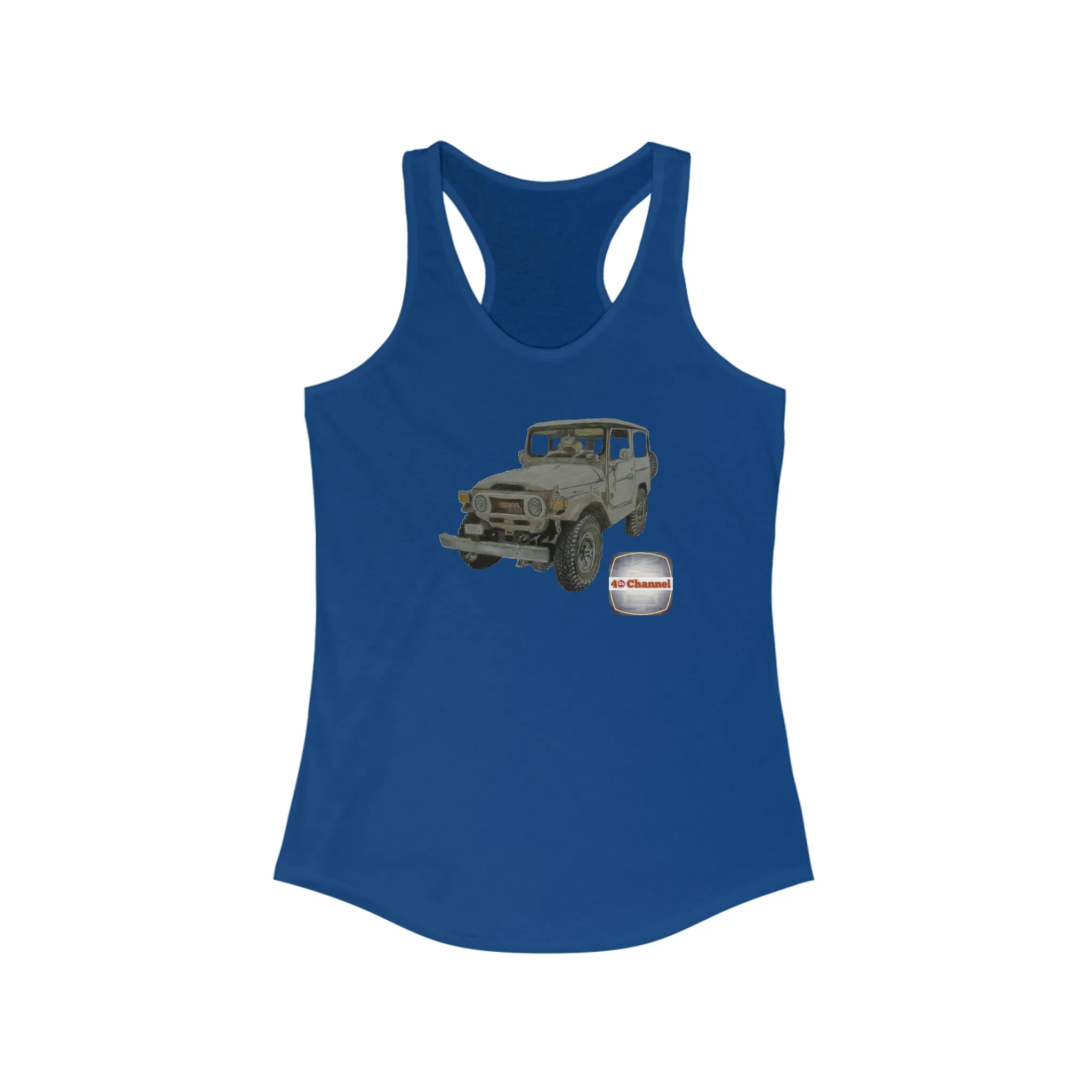 40 Channel FJ40 Land Cruiser Womens Racerback Tank Top - USA Reefmonkey