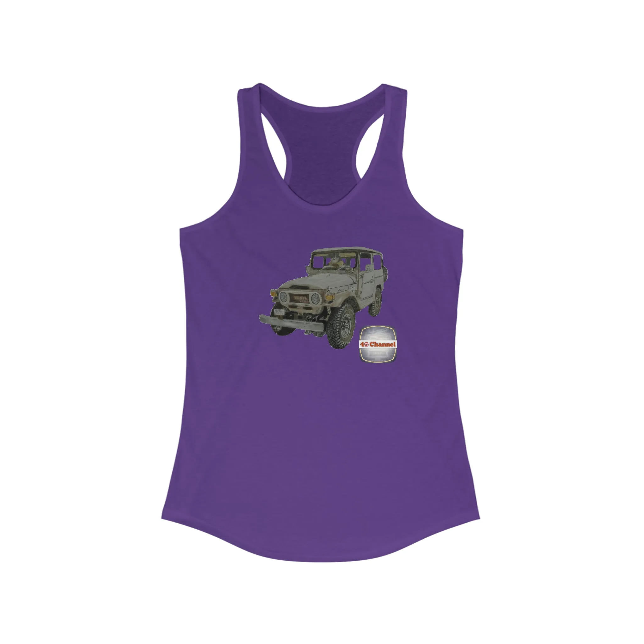 40 Channel FJ40 Land Cruiser Womens Racerback Tank Top - USA Reefmonkey
