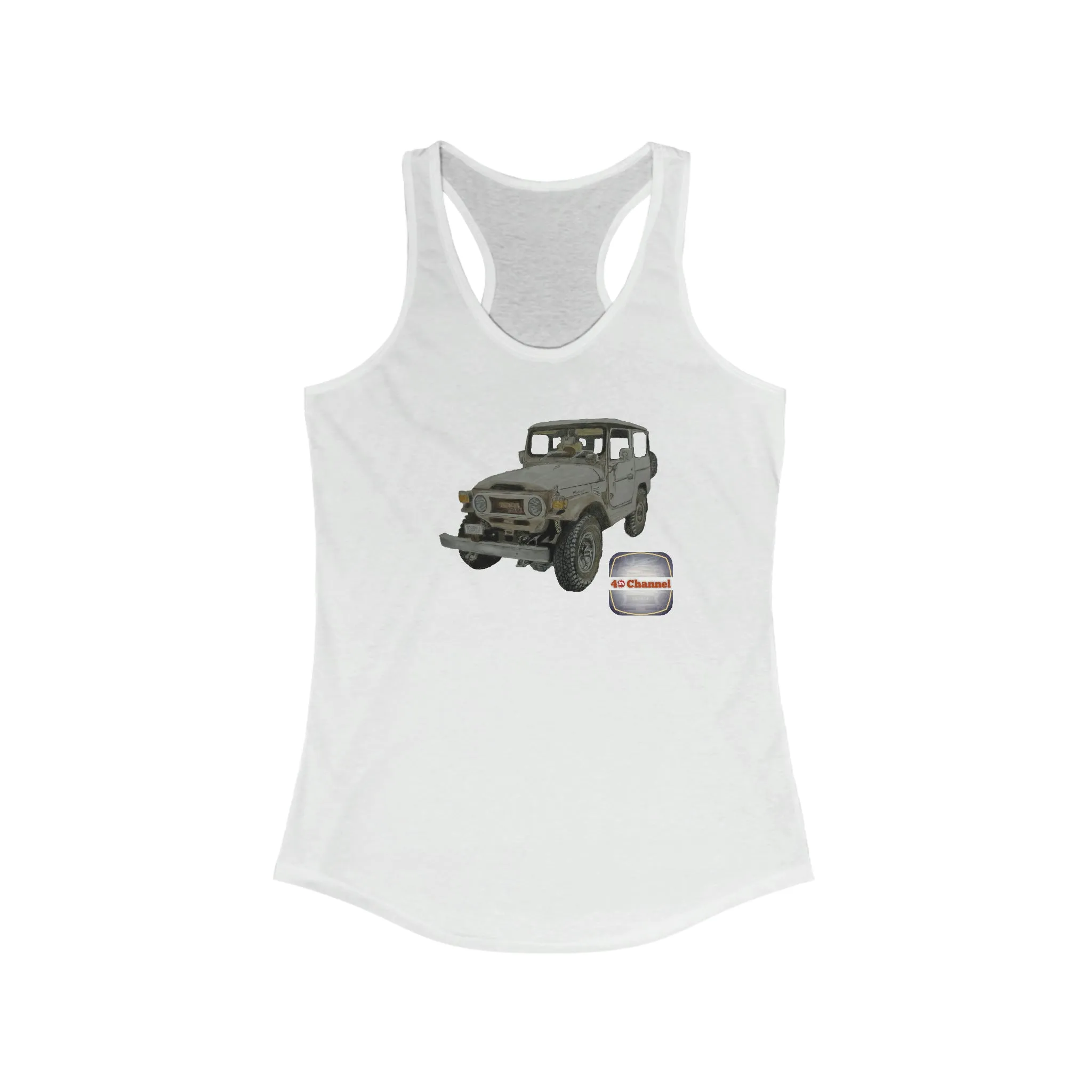 40 Channel FJ40 Land Cruiser Womens Racerback Tank Top - USA Reefmonkey