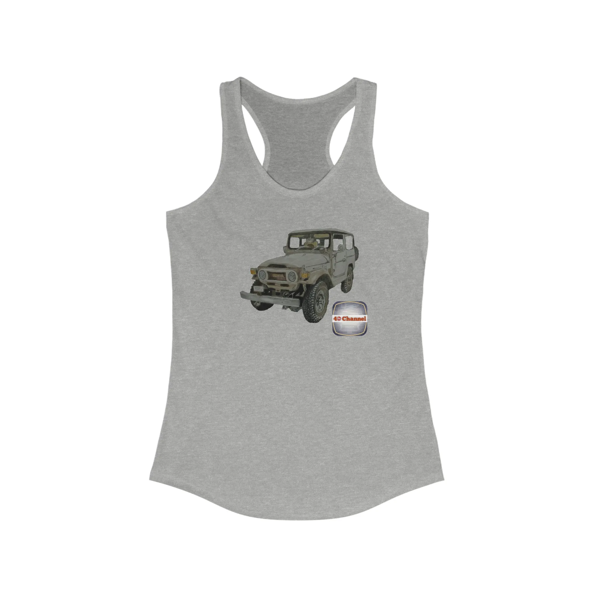 40 Channel FJ40 Land Cruiser Womens Racerback Tank Top - USA Reefmonkey