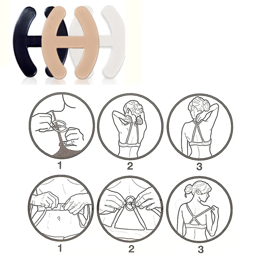 6Pc Bra Clips Strap Concealer Solution Perfect Lift Cleavage Control Racerback