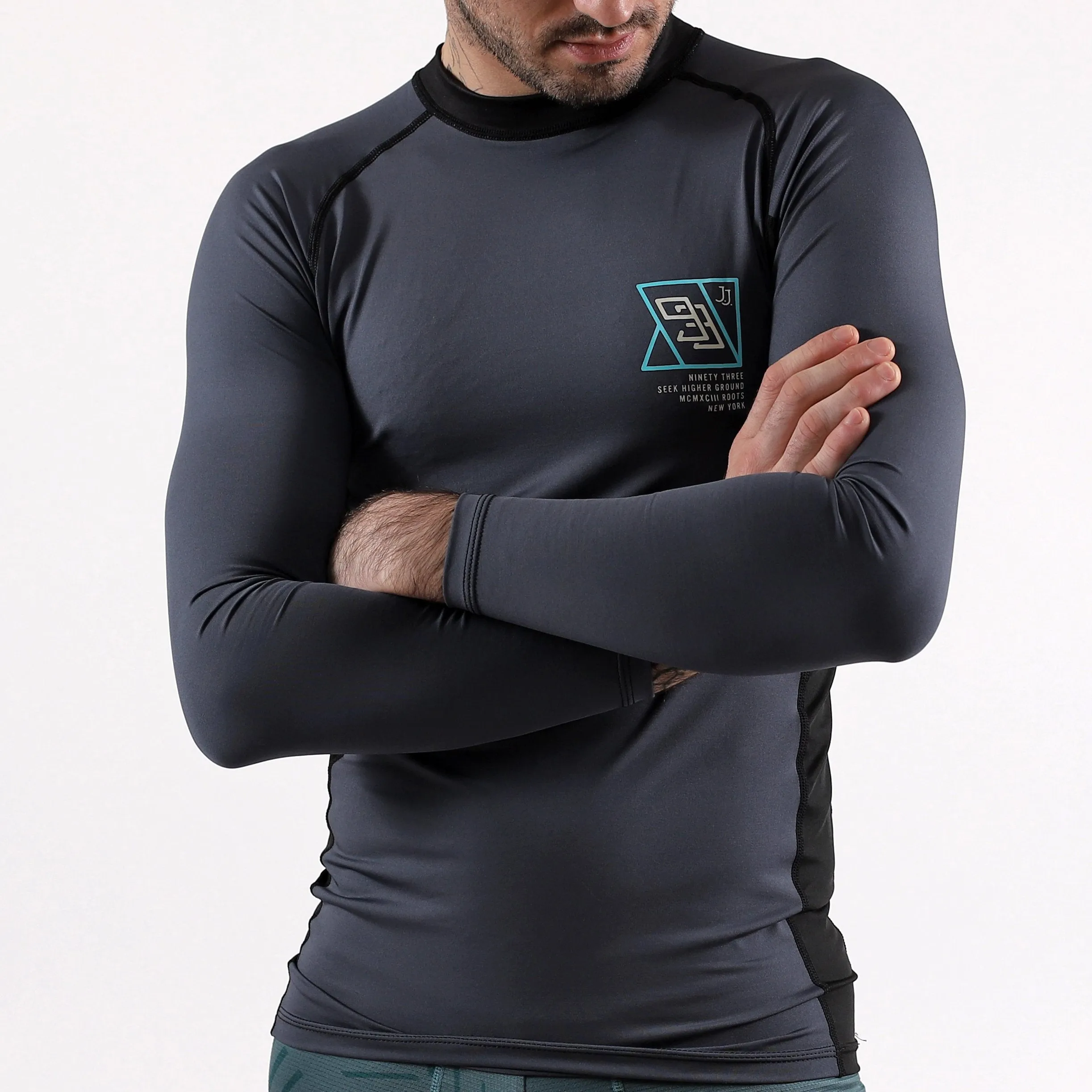 93brand Standard Issue LS Rash Guards 2-PACK (Sage Green, Slate Grey)