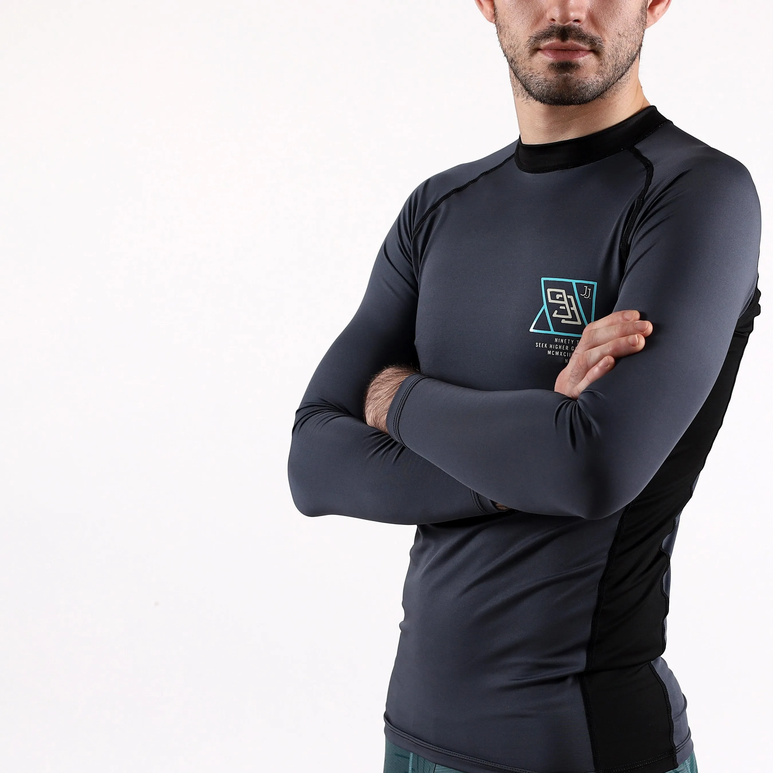 93brand Standard Issue LS Rash Guards 2-PACK (Sage Green, Slate Grey)