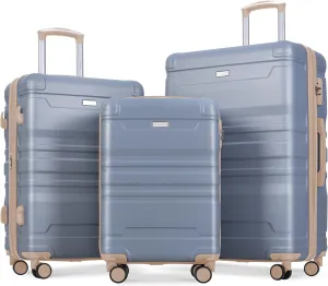 ABS Hardshell 3pcs Clearance Luggage - Lightweight Suitcase Sets with Spinner Wheels and TSA Lock - New Model Expandable Hardside Luggage