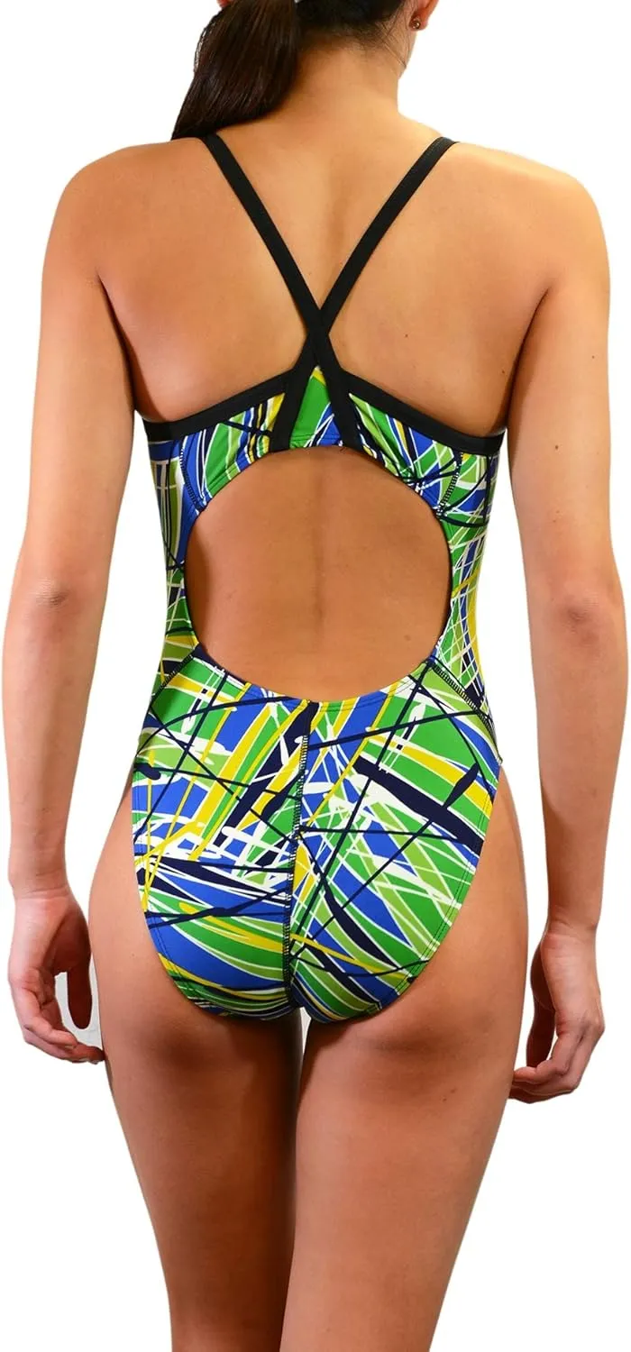 Adoretex Girl's/Women's Pro One Piece Thin Strap Athletic Swimsuit