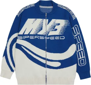Aelfric Eden Speed Racing Cardigan Sweater Zip Up Vintage Oversized Knit Cardigans