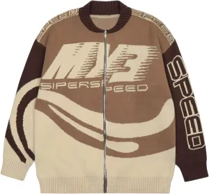 Aelfric Eden Speed Racing Cardigan Sweater Zip Up Vintage Oversized Knit Cardigans