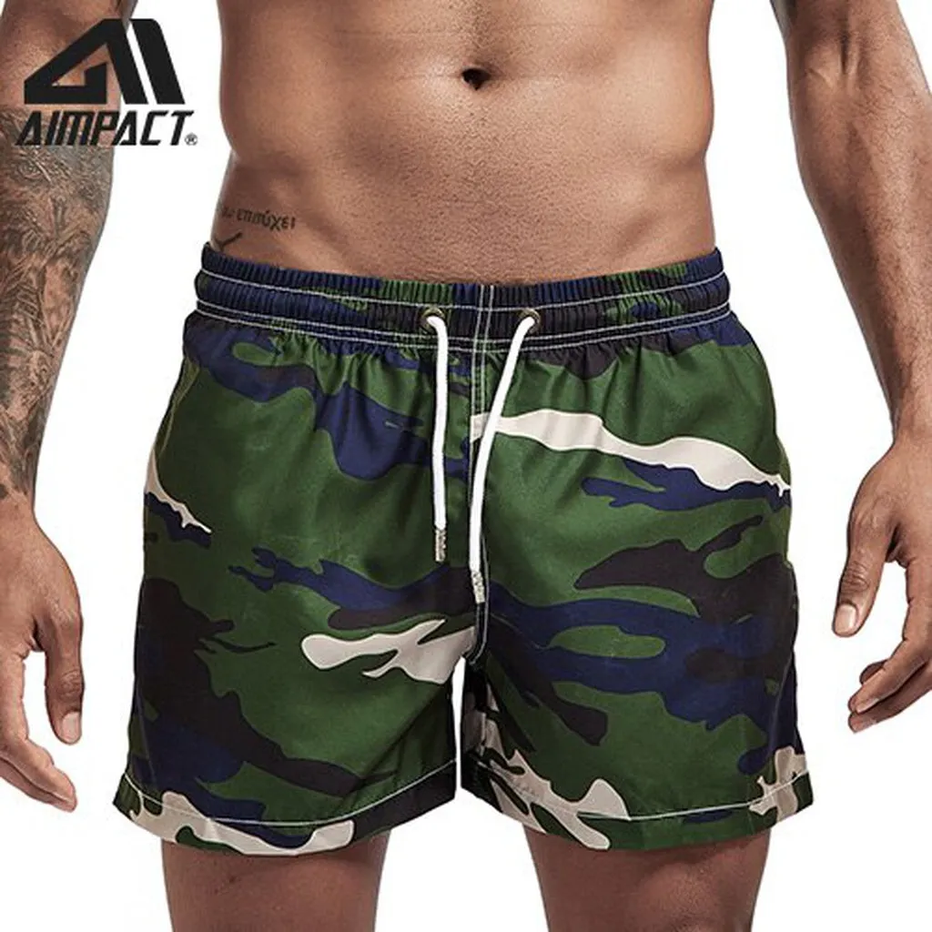 Aimpact Quick Dry Board for Men Summer Casual Beach Surfing Trunks Male Running Jogging Swim Shorts AM2166