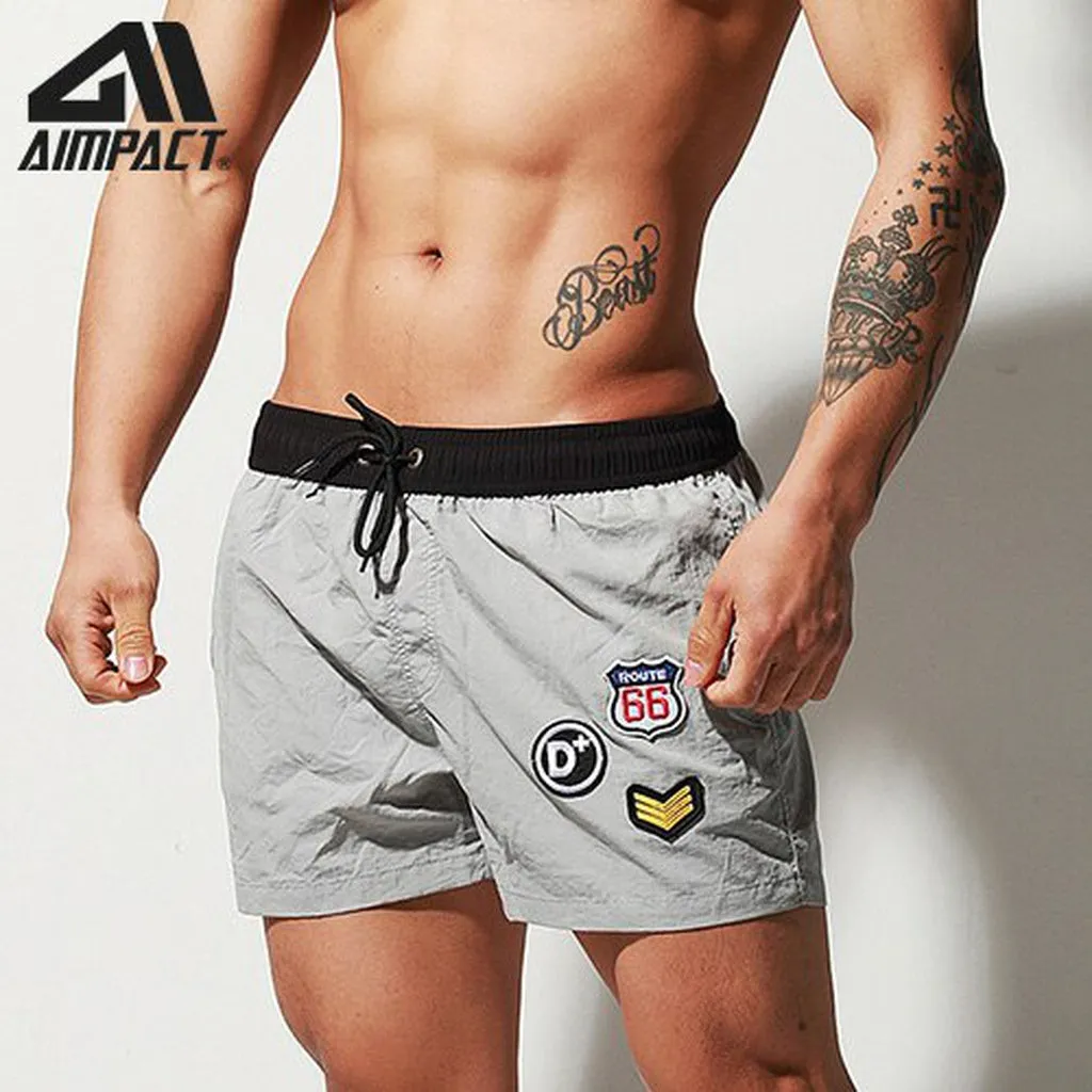 Aimpact Quick Dry Board for Men Summer Casual Beach Surfing Trunks Male Running Jogging Swim Shorts AM2166
