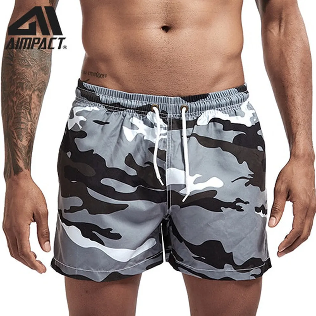 Aimpact Quick Dry Board for Men Summer Casual Beach Surfing Trunks Male Running Jogging Swim Shorts AM2166
