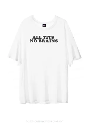 All Txts No Brains Y2K Sheer Boyfriend Tee Cherrykitten