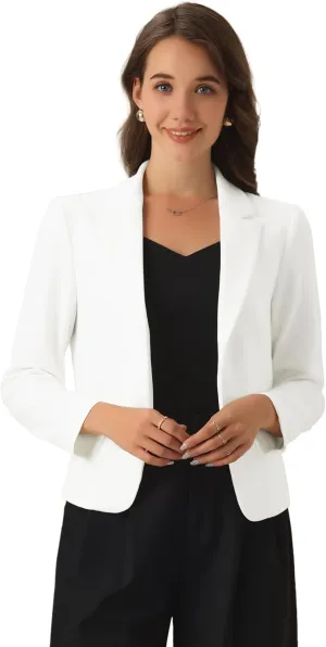 Allegra K Business Blazer for Women's Work Office Open Front Casual Dressy Suit Jackets