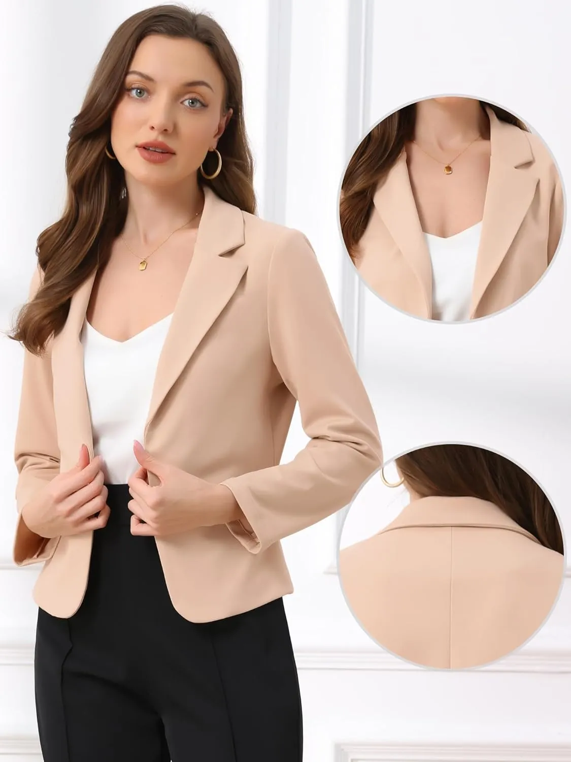 Allegra K Business Blazer for Women's Work Office Open Front Casual Dressy Suit Jackets