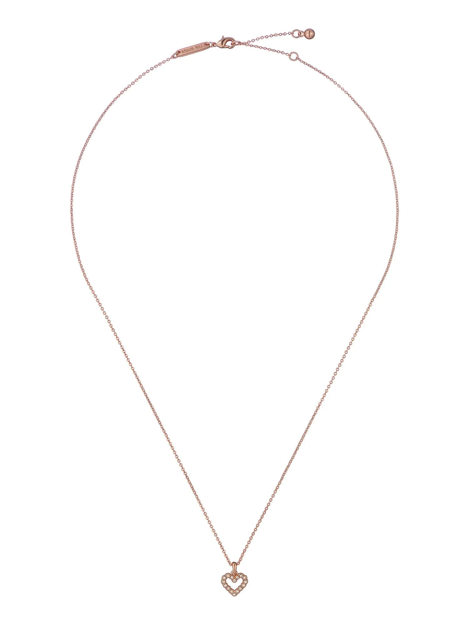 Amore Crystal Halo Heart Pendant Necklace Rosegd