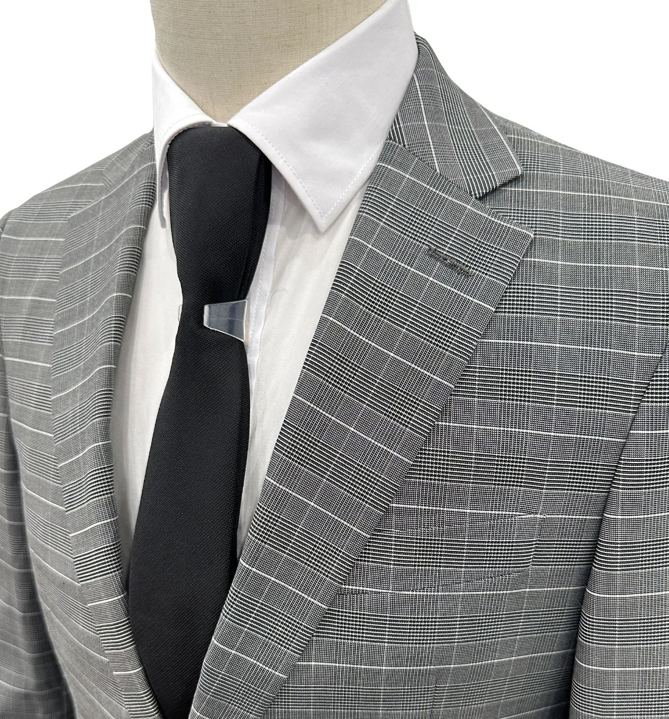 Angelo Rossi Glen Check Modern Fit Suit - Gray