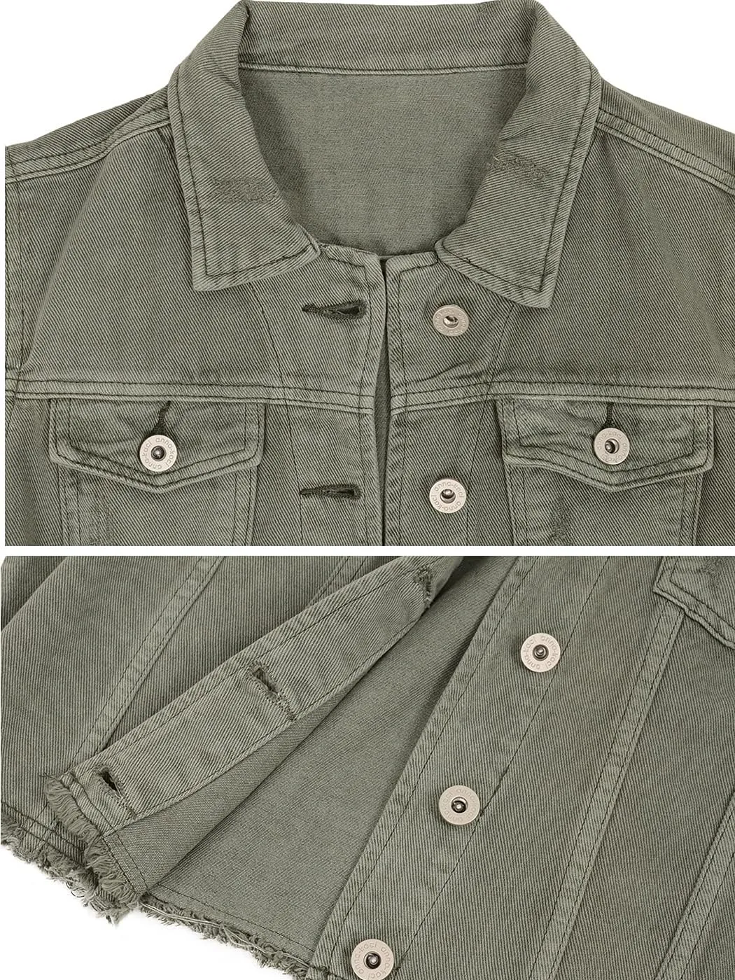 Anna-Kaci Womens Distressed Denim Button Up Sleeveless Crop Vest