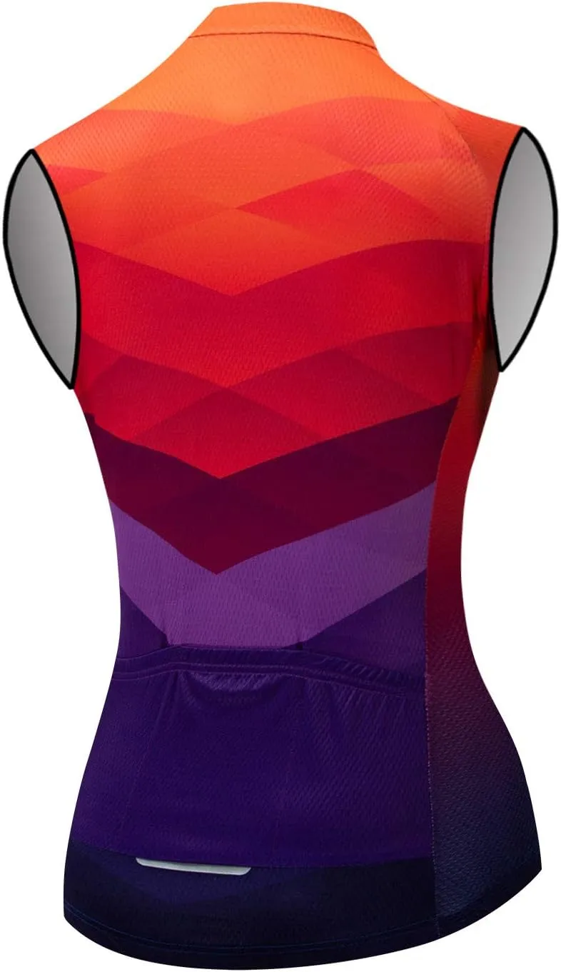 Aogda Cycling Jerseys Women Bike Shirts Team Biking Sleeveless Tops Bicycle Vests Clothing