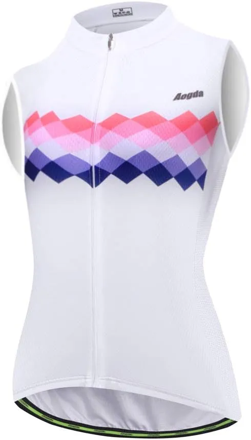 Aogda Sleeveless Cycling Jerseys Women Bike Tops Team Biking Shirts Bicycle Vests Clothing