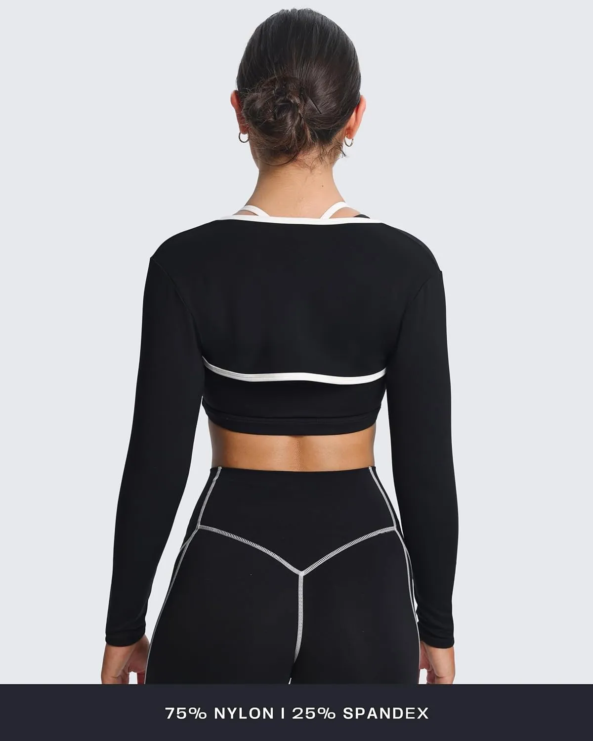 Aoxjox Women's Long Sleeve Open Front Lexi Lined Bolero Shrug Crop Top Cardigan