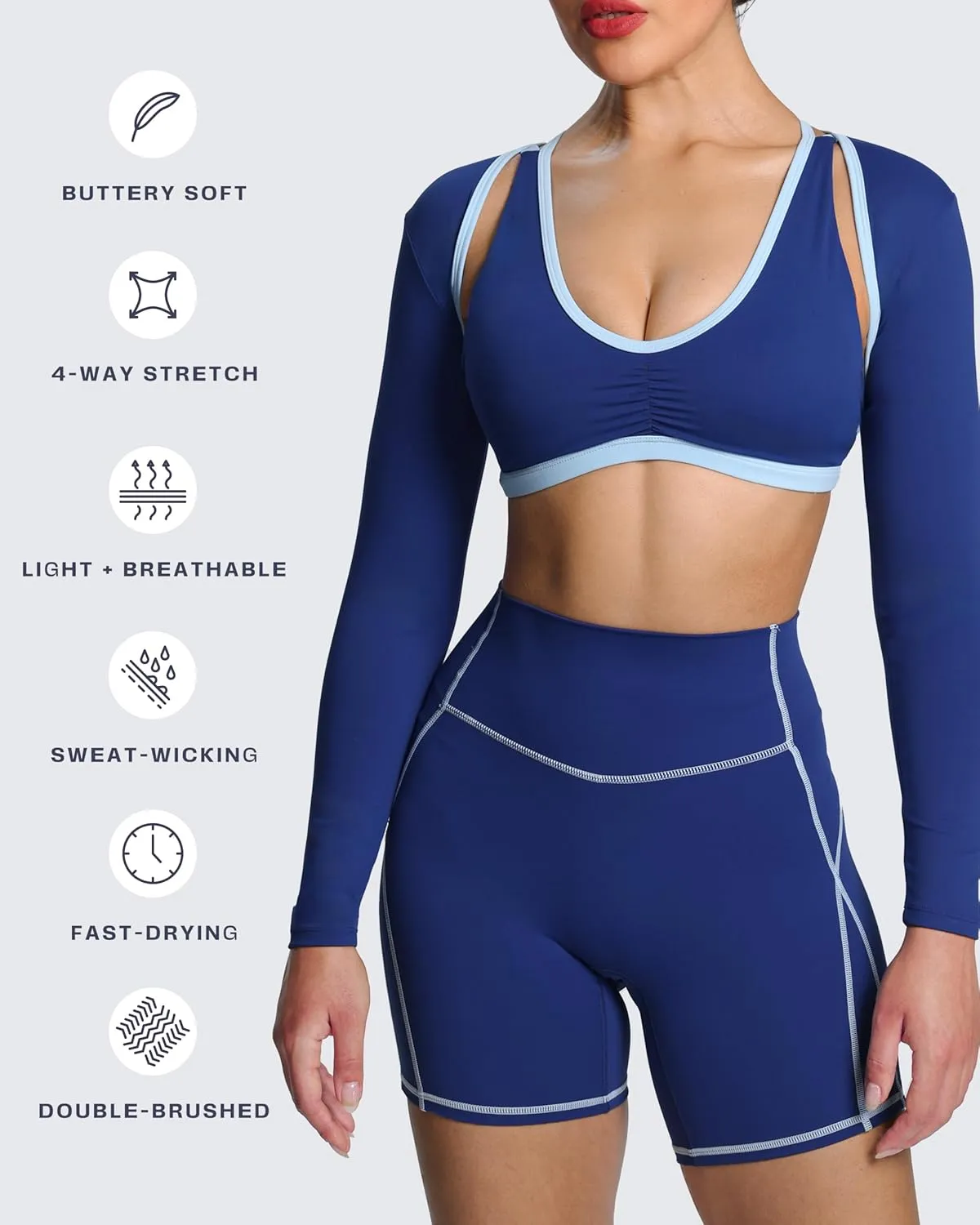 Aoxjox Women's Long Sleeve Open Front Lexi Lined Bolero Shrug Crop Top Cardigan