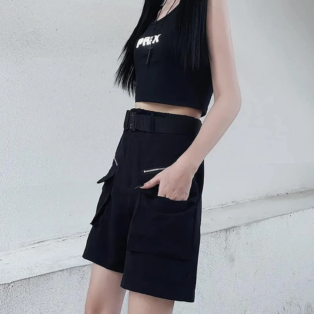 AULKEEP Womens Loose Wide Leg Hip Hop Trousers Dual Purpose Detachable Pants Solid Color Straight Leg Shorts