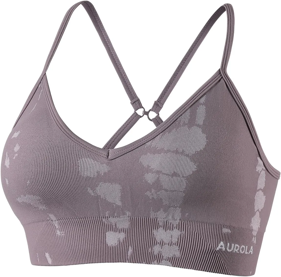 AUROLA Serpent Seamless Sports Bras for Women,Backless Padded Strappy Workout Gym Yoga Crop Tops