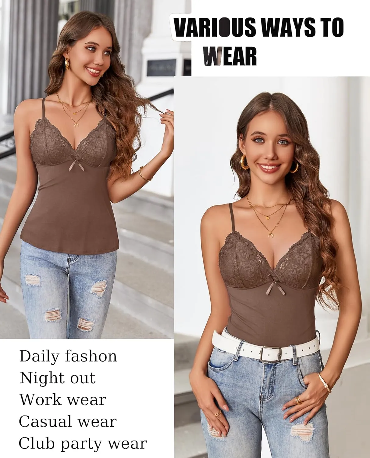 Avidlove Camisole Tops for Women Sexy Tank Tops Cami Y2K Bralette Spaghetti Strap Undershirts Slim Going Out Top Lingerie