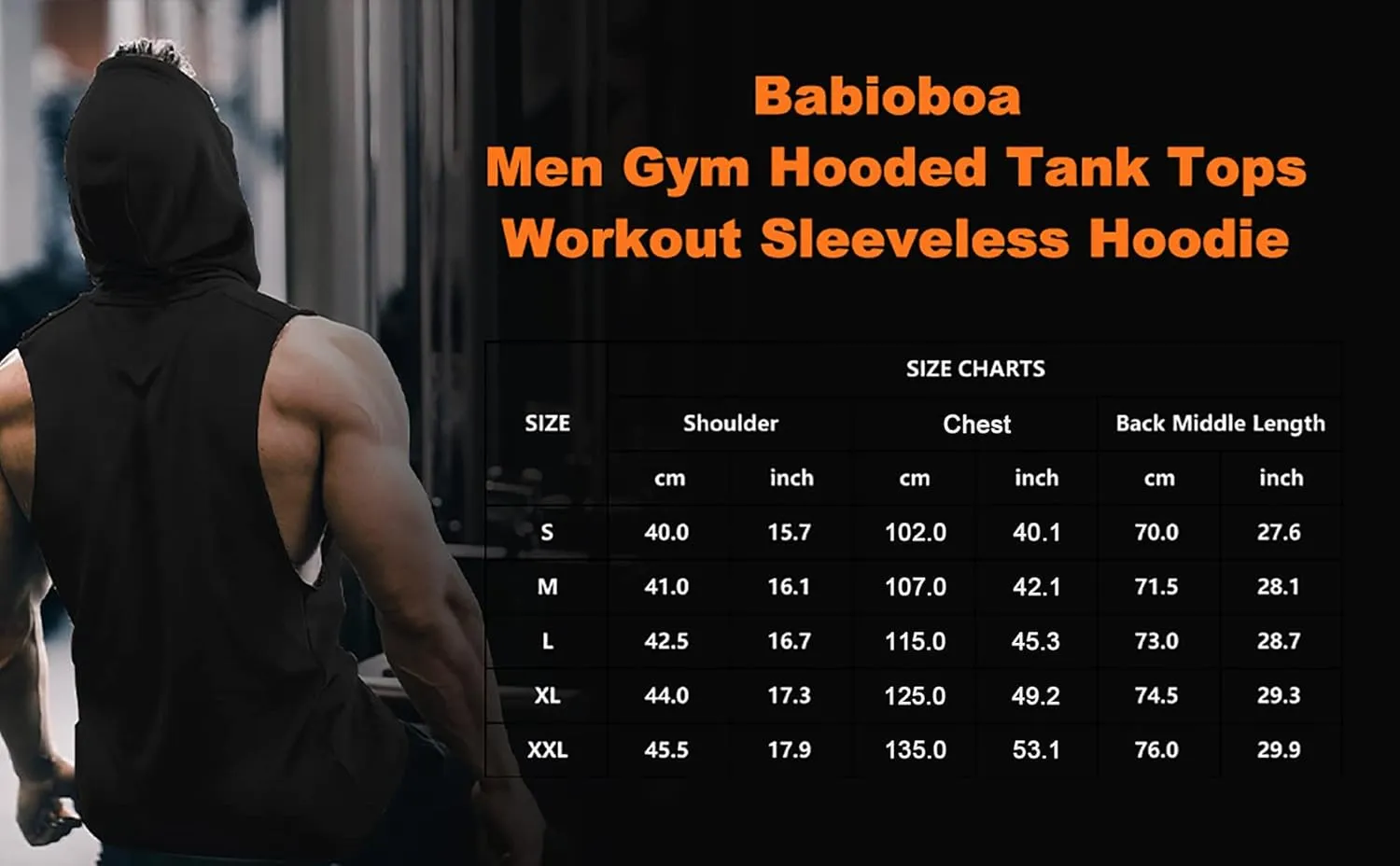Babioboa Men's Workout Hooded Tank Top 2 Pack Sports Training Sleeveless Gym Hoodie Bodybuilding Cut Off Muscle Shirts
