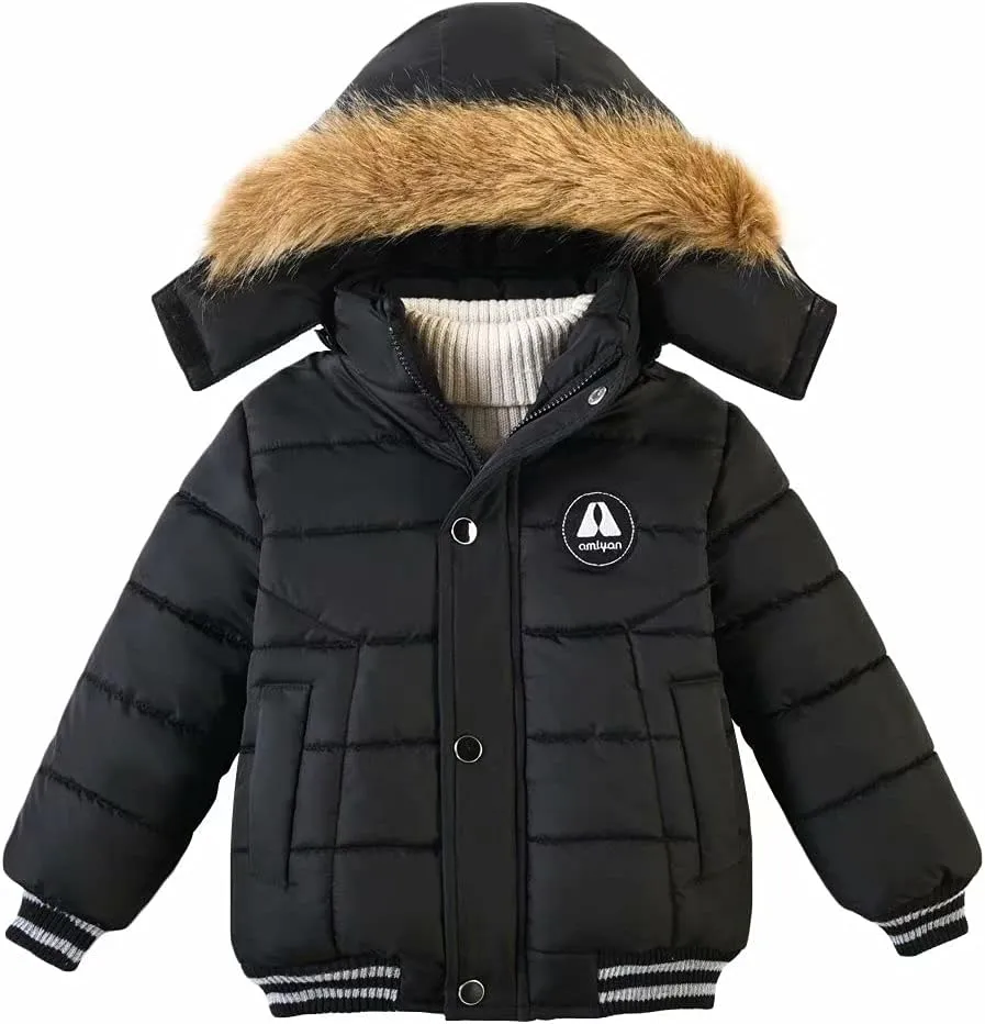 Baby Boys Girls Winter Thick Hooded Down Jacket Warm Snow Jackets Toddler Outdoor Coat 1-6 Years