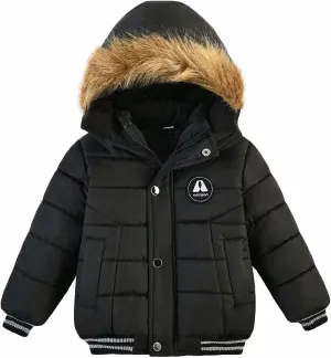 Baby Boys Girls Winter Thick Hooded Down Jacket Warm Snow Jackets Toddler Outdoor Coat 1-6 Years