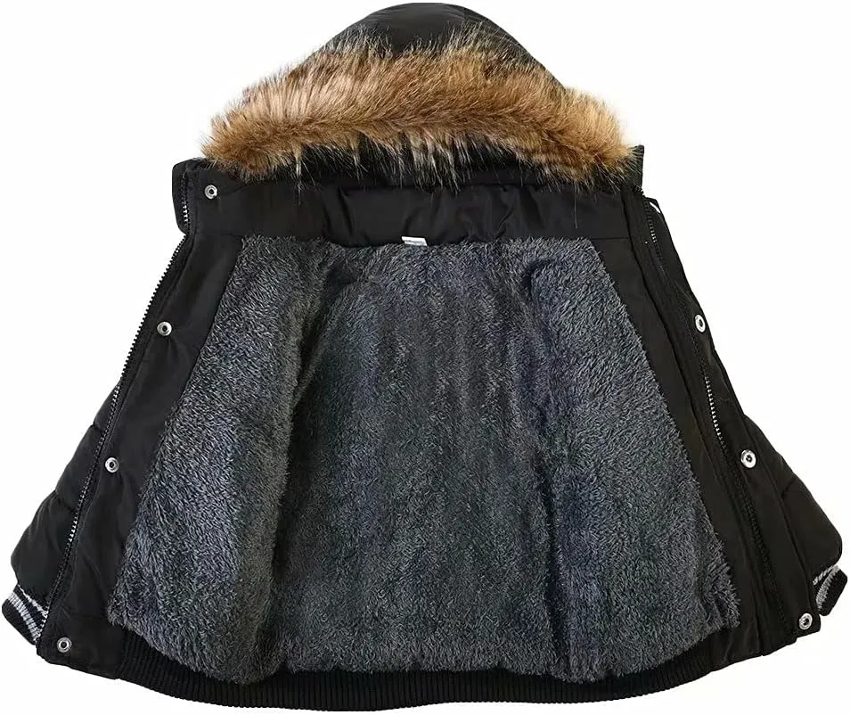 Baby Boys Girls Winter Thick Hooded Down Jacket Warm Snow Jackets Toddler Outdoor Coat 1-6 Years
