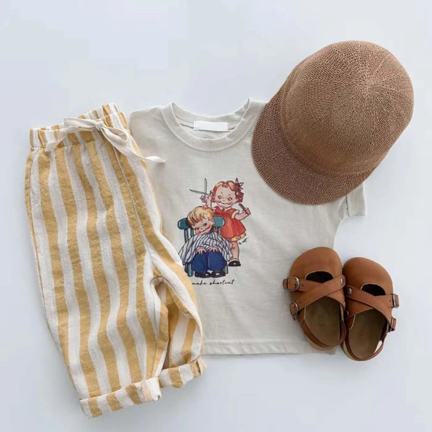 Baby Boys' Striped Pull-on Jogger Pants Harem Pants Classic Fit Elastic Waist Kids Toddler Bloomer Long Pants